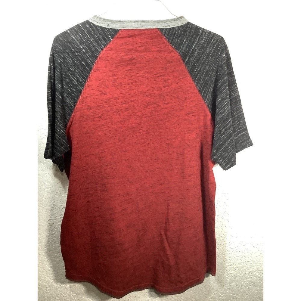 NEW Soft Henley Raglan Blue Mens Size‎ Extra Large Cotton Blend Preppy College - Picture 2 of 4